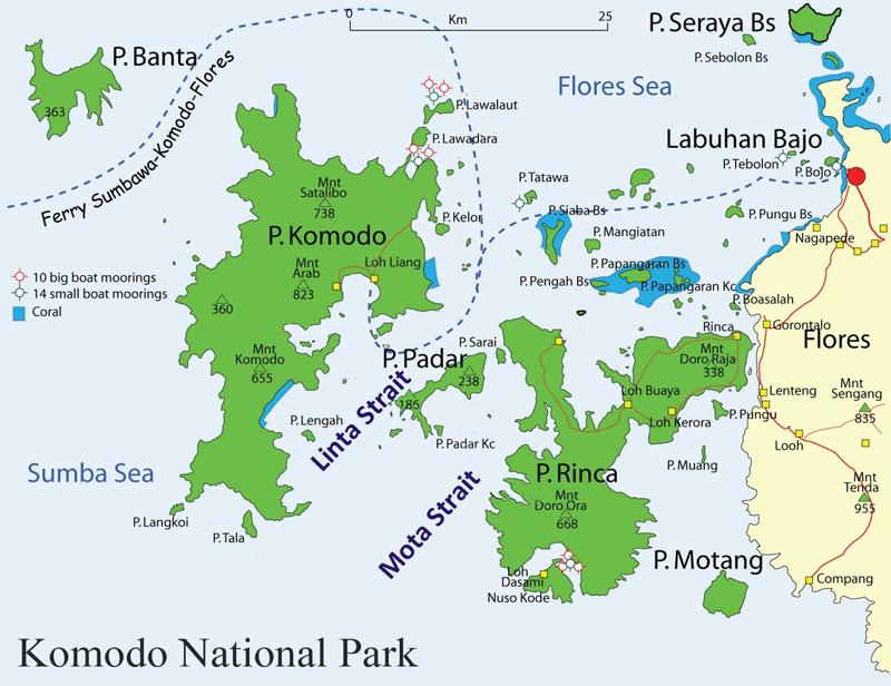 Komodo Island Map