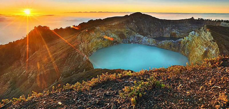 Sunrise View at Kelimutu Lakes